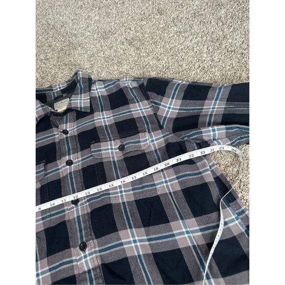 L.L. Bean Men’s L Fleece-Lined Flannel Shirt Traditional Fit Plaid Shacket Black - Picture 9 of 13